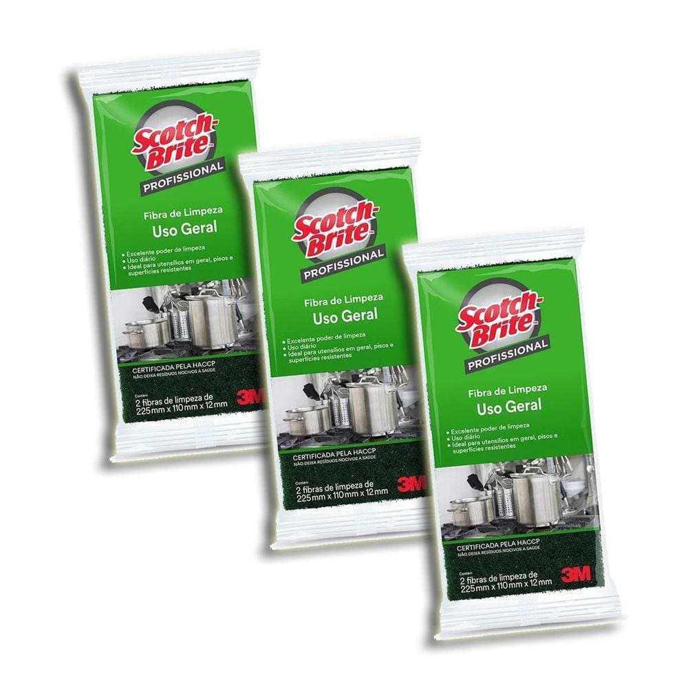Bucha Fibra Verde 3M Scotch-Brite - 2 Unidades
