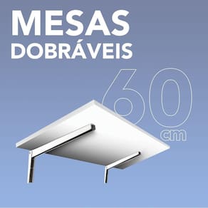 Mesa Dobravel de Madeira Branca 1,5x40x60cm