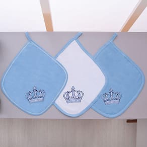 Kit 3 Fraldas Pano De Boca Malha Para Bebê Imperial Azul Claro