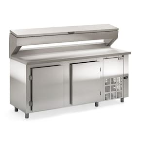 Balcao Refrigerado Condimentador Gbpz200t Inox 2M Tampa Injetada Sem Cubas 220V Gelopar