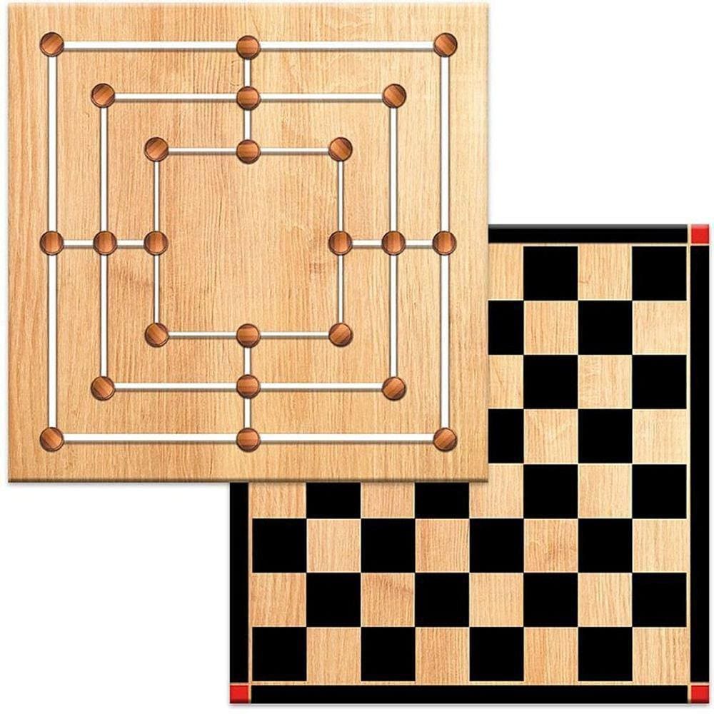 Jogo tabuleiro 6x1 xadrez damas ludo trilha velha resta1