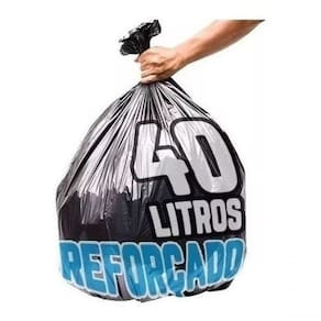 Saco De Lixo 40 Litros 100 Un Preto - Aprox 2,200 Kg