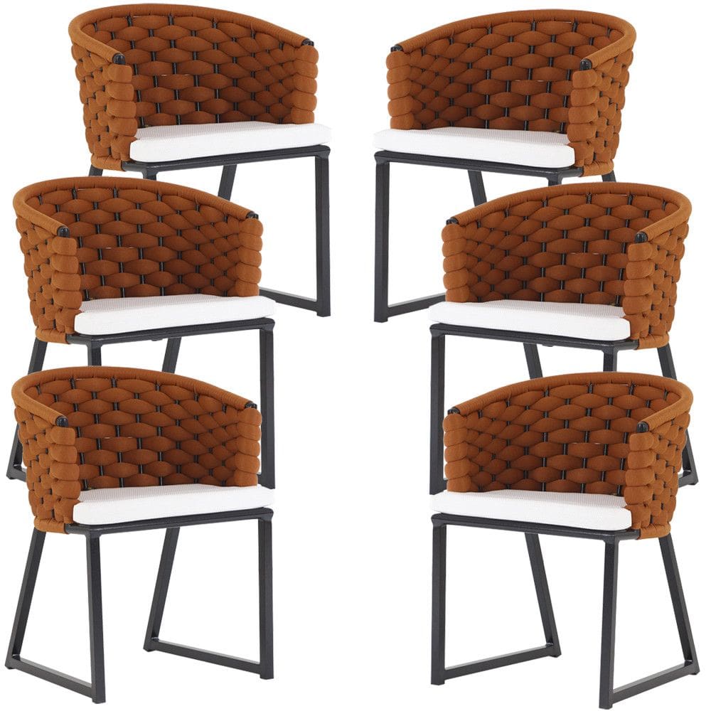 Kit 6 Cadeiras Bali Alumínio em Tricô Náutico Trama