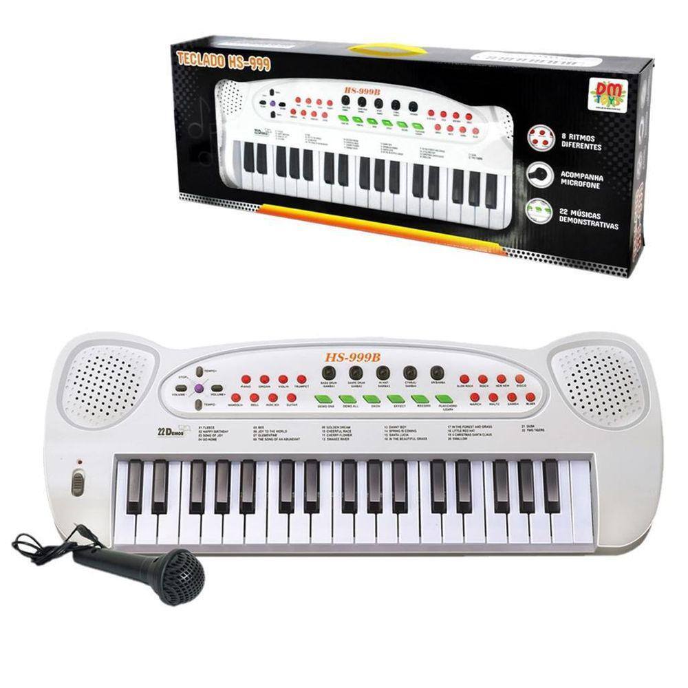 Teclado Eletronico Infantil C/ Microfone 37 Teclas 6 Musicas