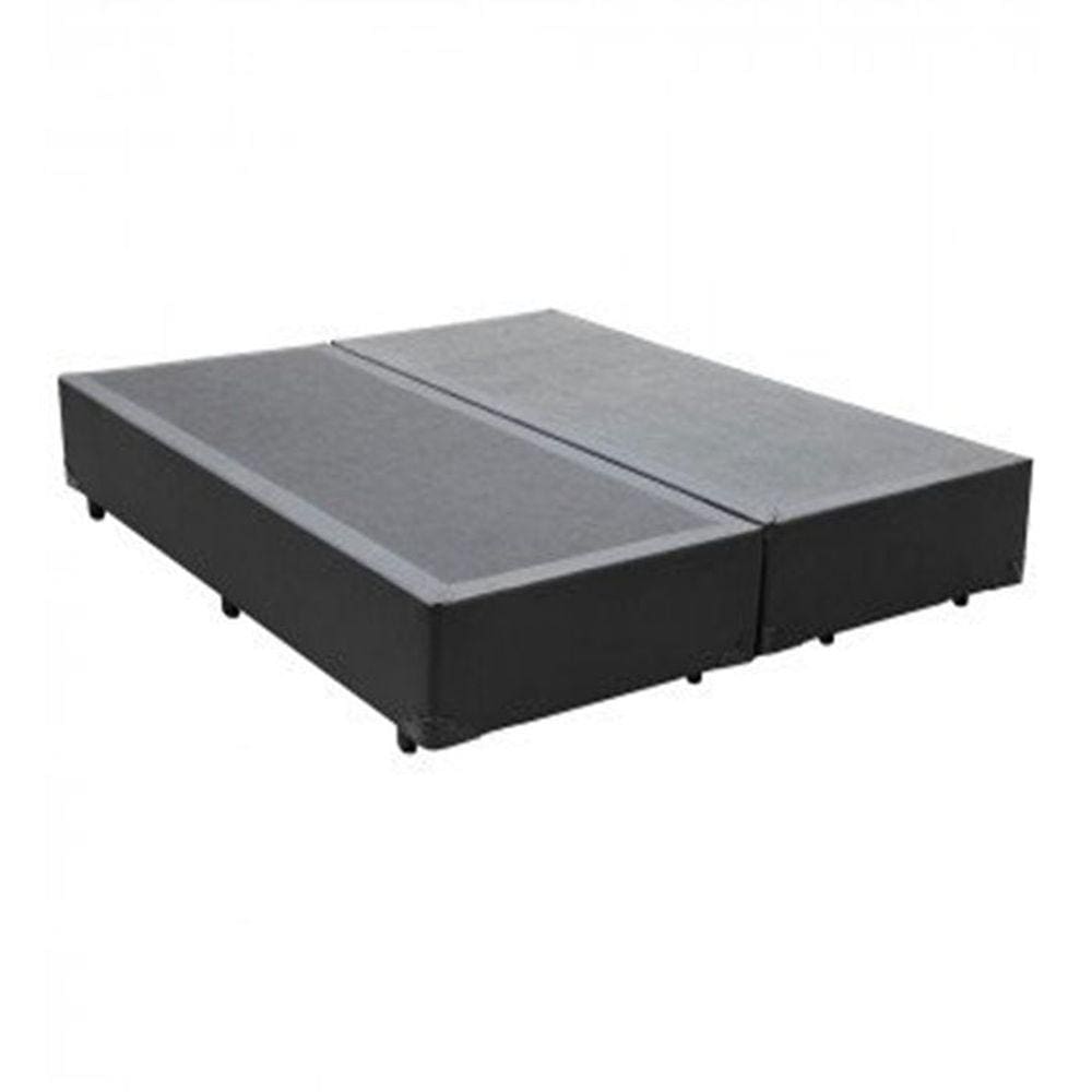 Base Box Casal Bipartido Sintético Cinza - 30x138x188