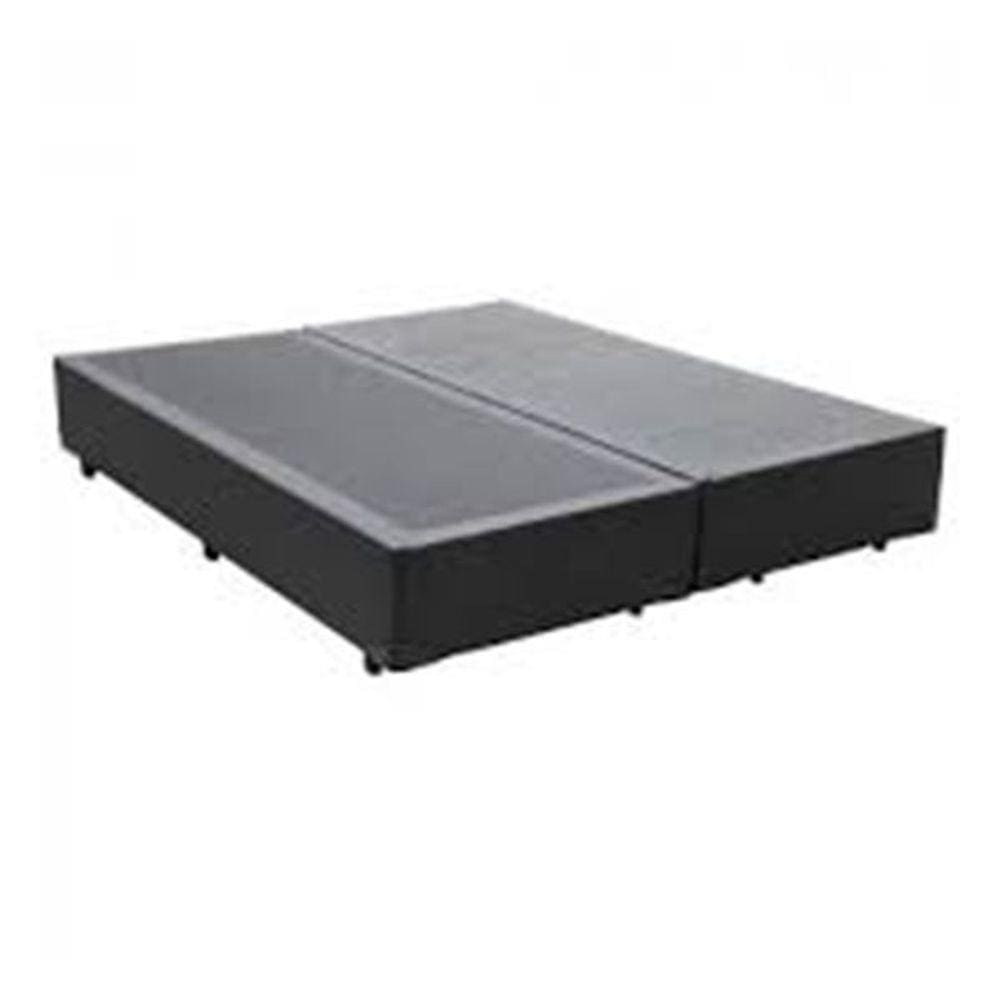Base Box Casal Bipartido Sintético Marrom 30x138x188
