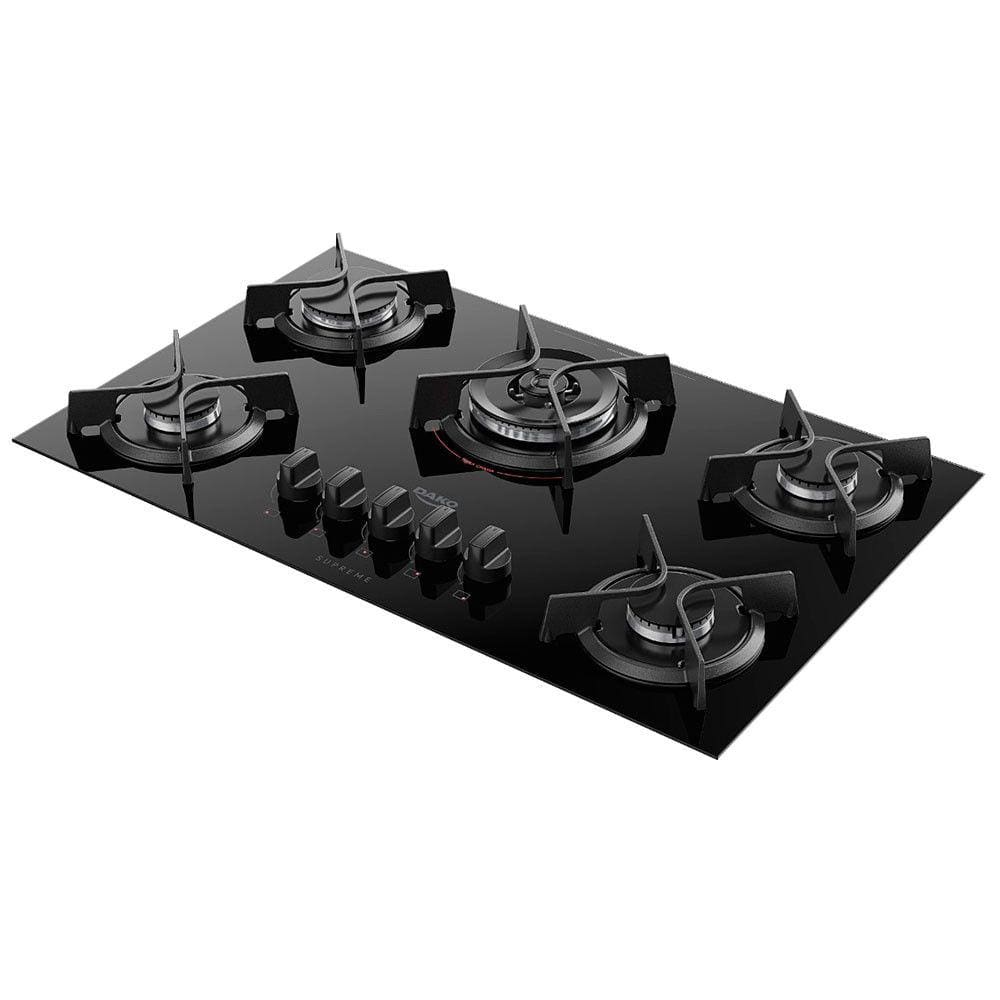 Cooktop Supreme 5 Bocas com Mesa de Vidro e Tripla Chama Dako Atlas