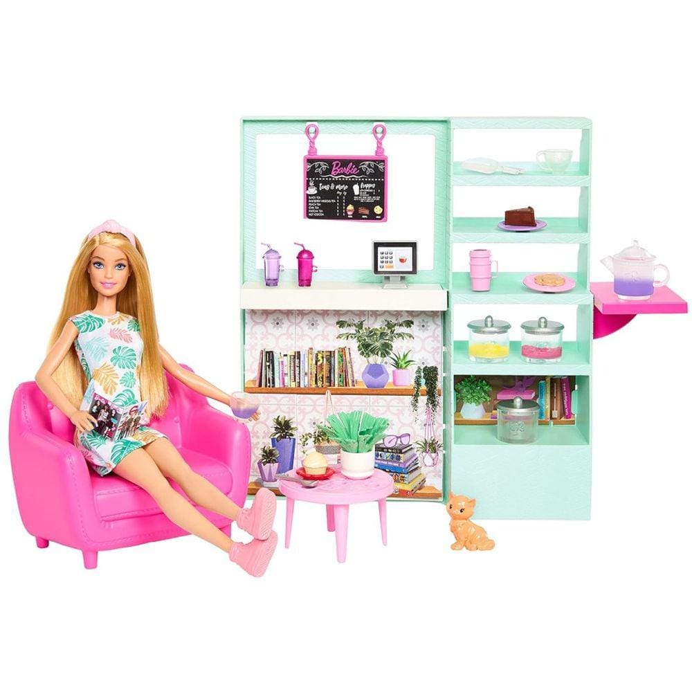 Barbie Fashion Beauty Conjunto Loja de Chá Cuidados Pessoais - Mattel
