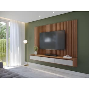 Home Suspenso Ripado para TV até 75 Polegadas Aden 2.2 Marroml/Off White