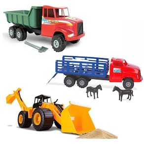 Kit Trator e Caminhão Basculante com Pá - Brinquedo