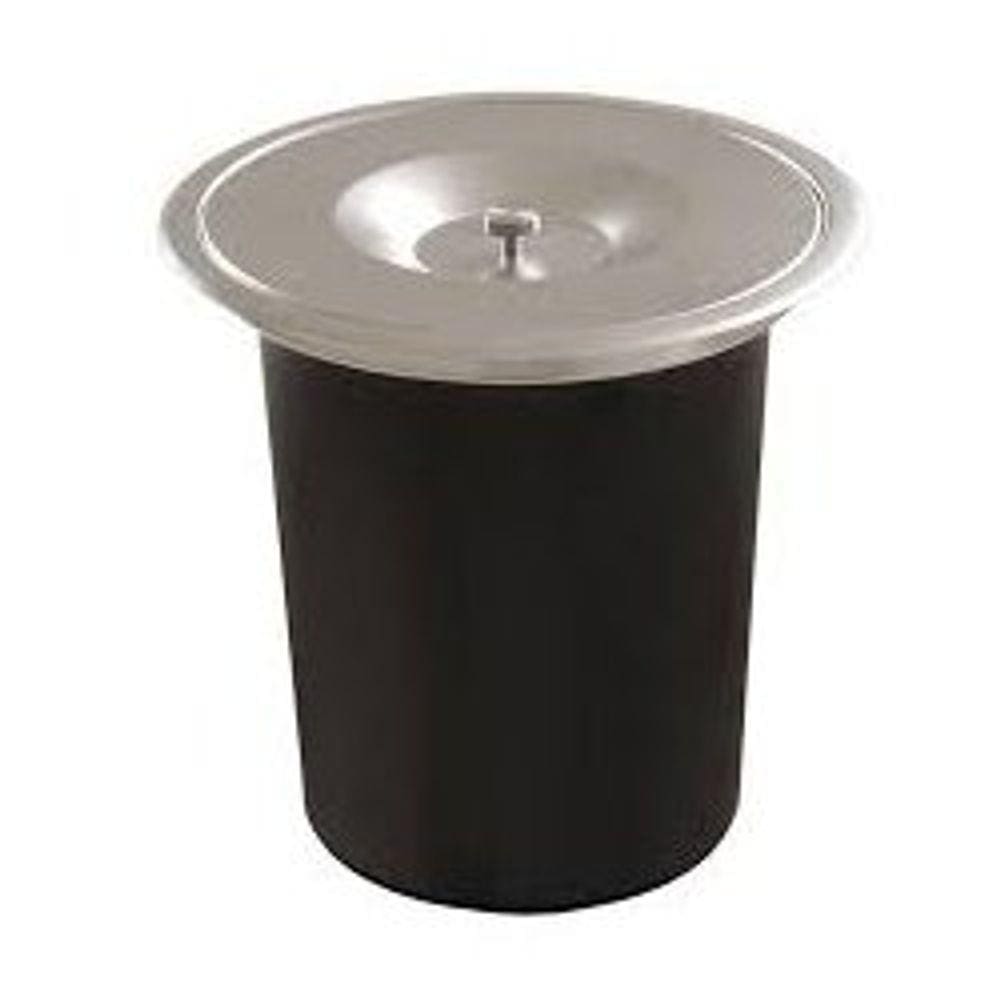 Lixeira redonda de embutir em inox acetinado com balde plástico de 5l 20505 - Debacco