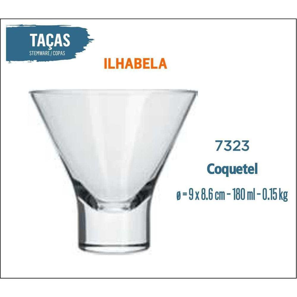 24 Taças Ilhabela 180Ml - Drink Coquetel Batida