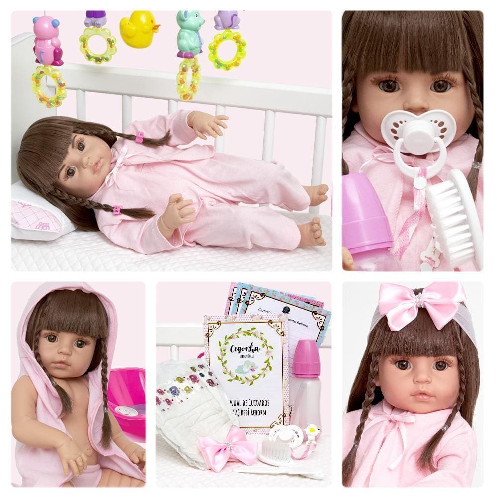 Boneca Bebê Reborn Menina Recem Nascida Pode Banho
