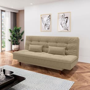 Sofá Cama 3 Lugares 190 Cm Sofanete Nabalina Bege