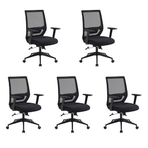 Kit 5 Cadeiras para Escritório Diretor com NR17 Genebra Preto
