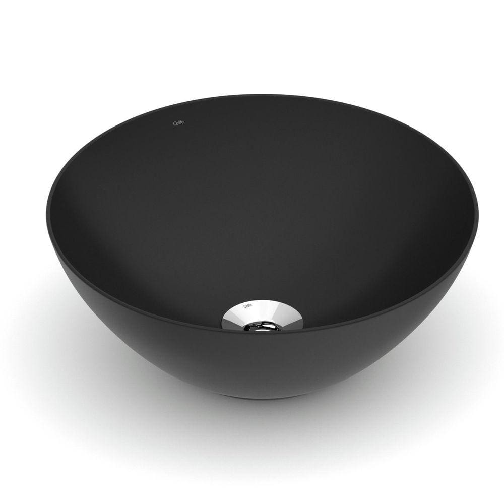 Cuba de Apoio Redonda sem Mesa 350 Design D1 Celite Matte Black