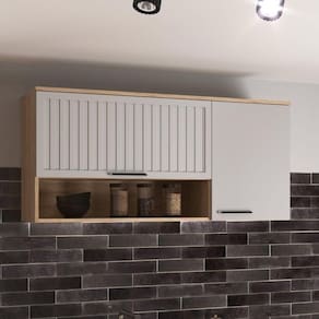 Cozinha Modulada 6 Peças 14 Portas 2 Gavetas Amalia Aveiro Oak/Cinza Urbano