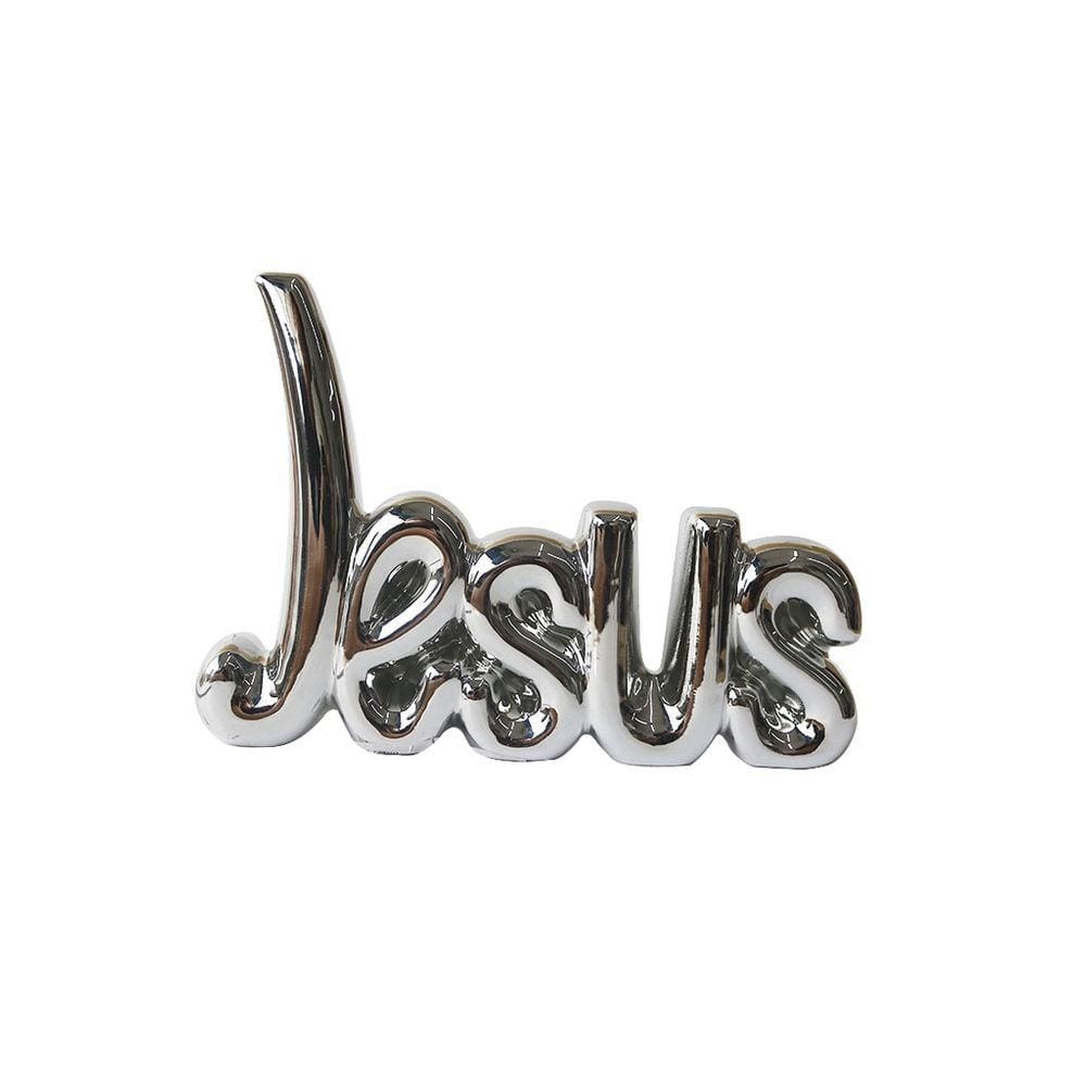 Enfeite De Cerâmica Com a Frase Jesus