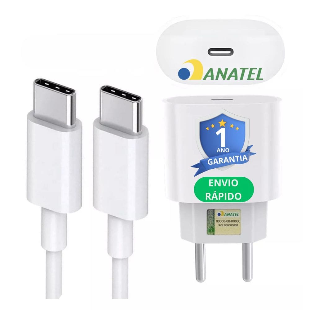 Carregador Turbo USB-C Moto G10 G9 G8 G7 G30 - 20W