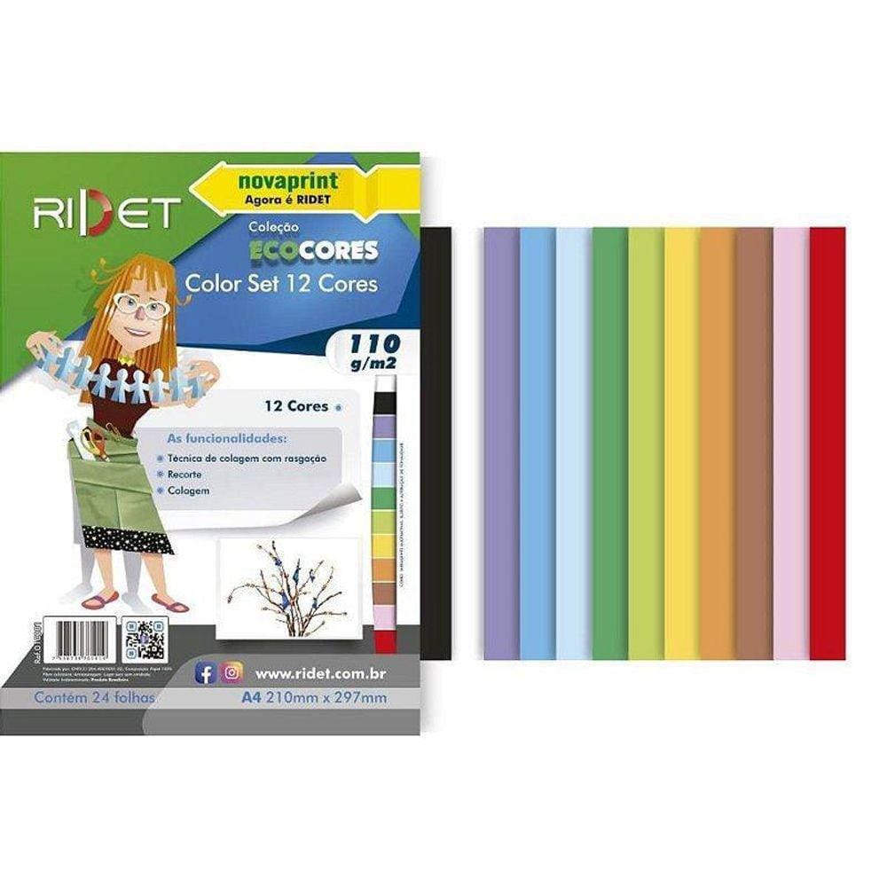 Bloco Color Set A4 12 Cores - Atividades Pedagógicas