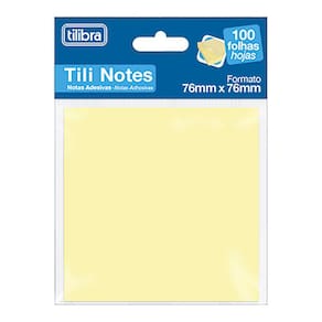 Bloco Adesivo Tili Notes 76x76mm 100 Fls Tilibra - Amarelo