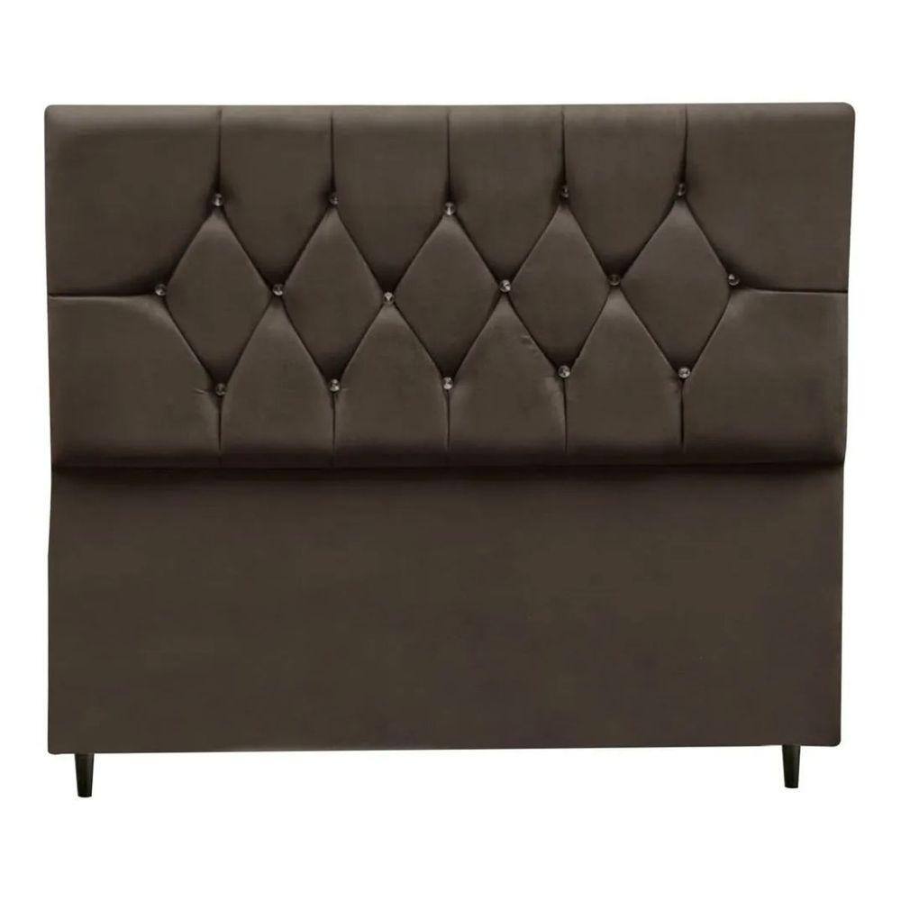Cabeceira Cama Box Estofada Casal 140 cm Geovana Suede