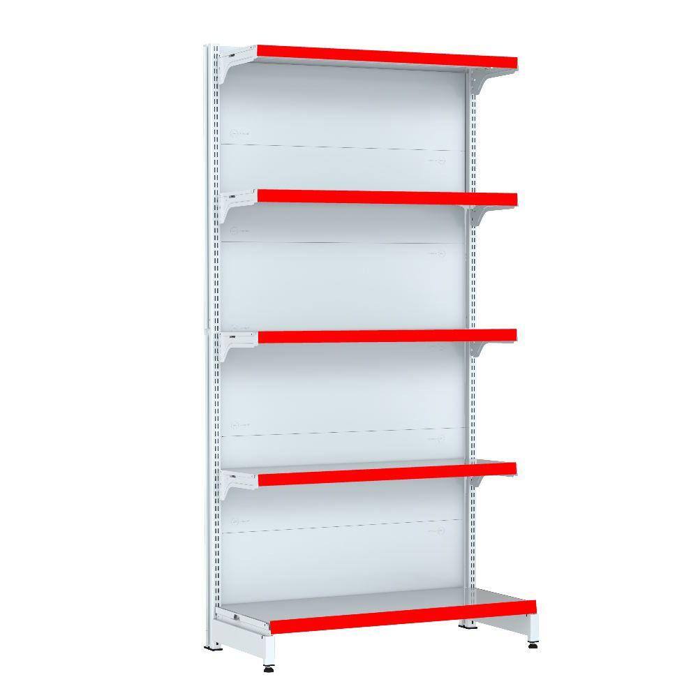 Gondola Parede 170 Fit Inicial Branco 5 Bandeja Pe Vermelho