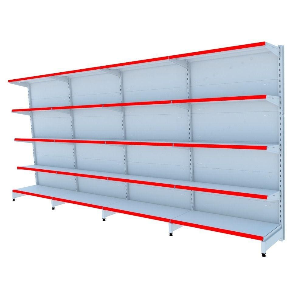 Gondola Parede 202 Fit Ate 4 Metros Branco 20 Bandeja Pe Ver