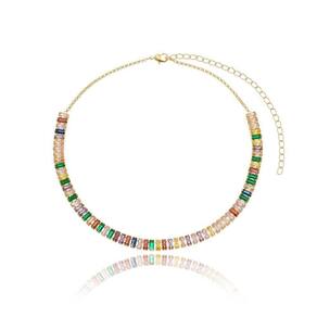 Colar Chocker Riviera Zircônia Banhado Ouro 18k Colorida