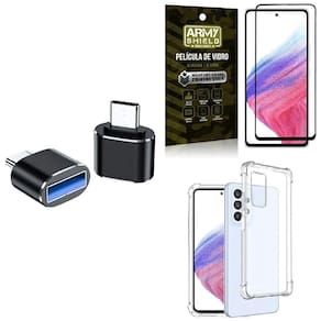 Capa Samsung A53 + Adaptador Otg Tipo C/Usb + Película 3D