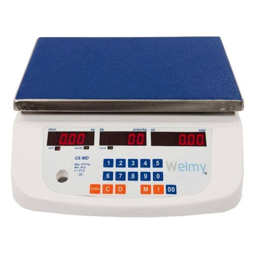 Balança Comercial Digital Dupla Escala 6/15Kg 2/5G Bateria
