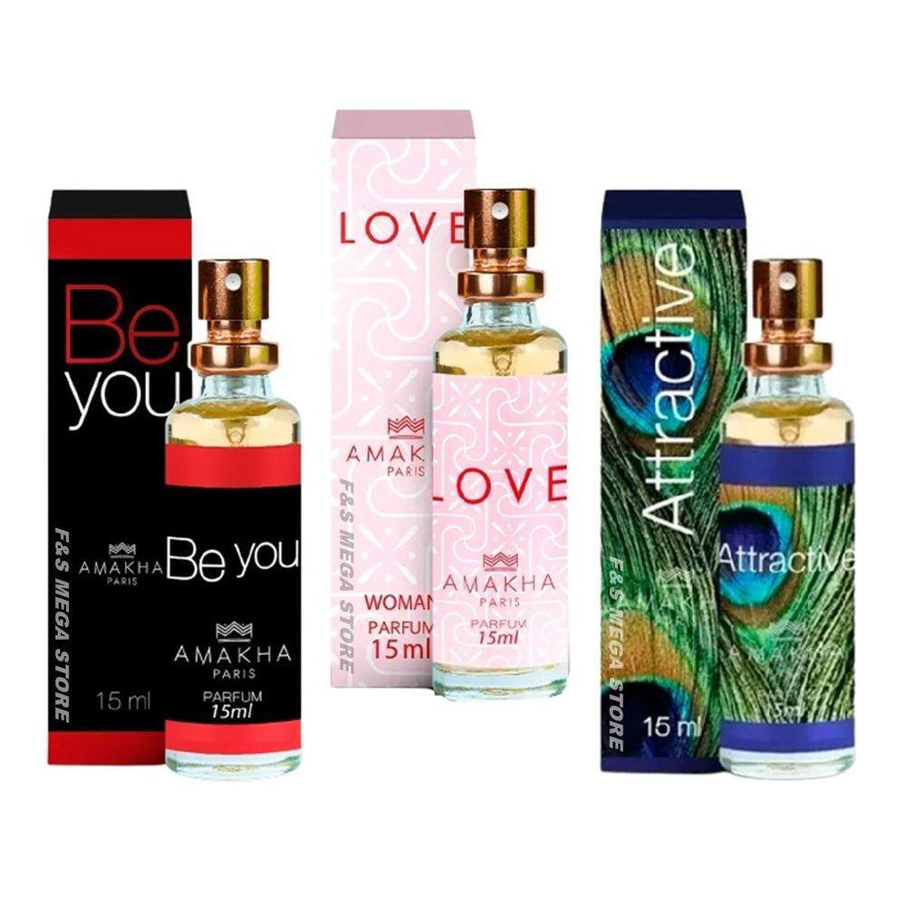 Kit Perfumes Fem. Amakha Paris - 15ml - Be You, Love