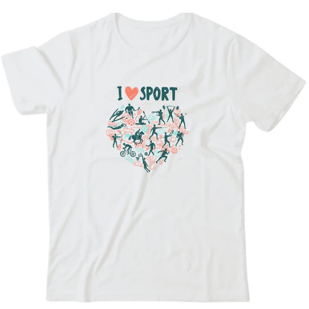 Camiseta algodão esportes - I love sport
