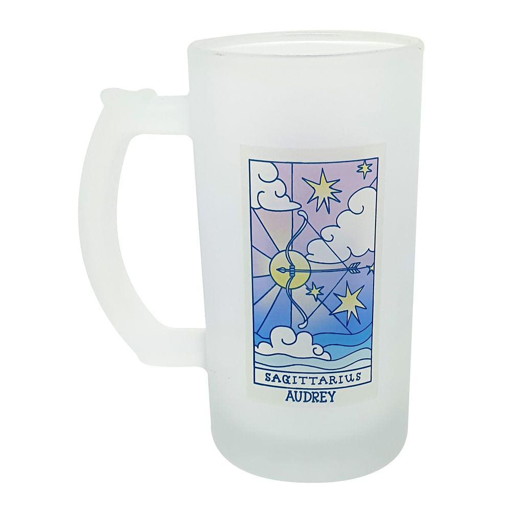 Caneca Vidro Signo Astrológico Zodíaco Sagitário Sagitariano
