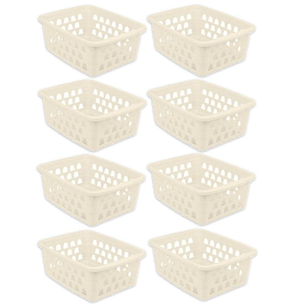 Kit 8 Cestos Multiuso Médio Palha 20X6,5X15Cm Pp 1030 Uninjet