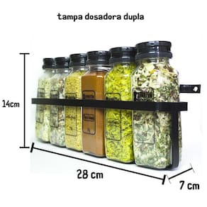 Porta Tempero Condimento Cozinha Kit 6 Potes Com Tempero