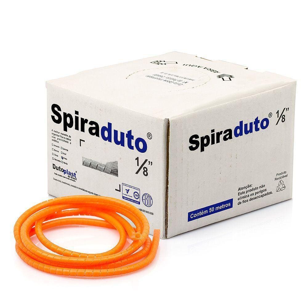 Spiraduto 1/8 Organizador De Cabos - Dutoplast Laranja 10M