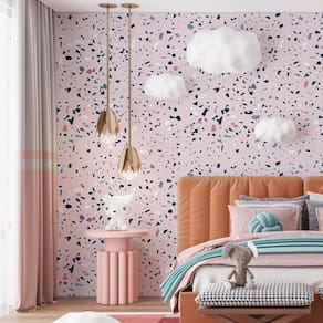 Kit 3 Rolos Papel De Parede Adesivo Granilite Rosa 3,0M