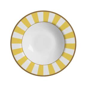 Pratos Fundo Stripe Amarelo Alleanza 25cm - Conjunto 6