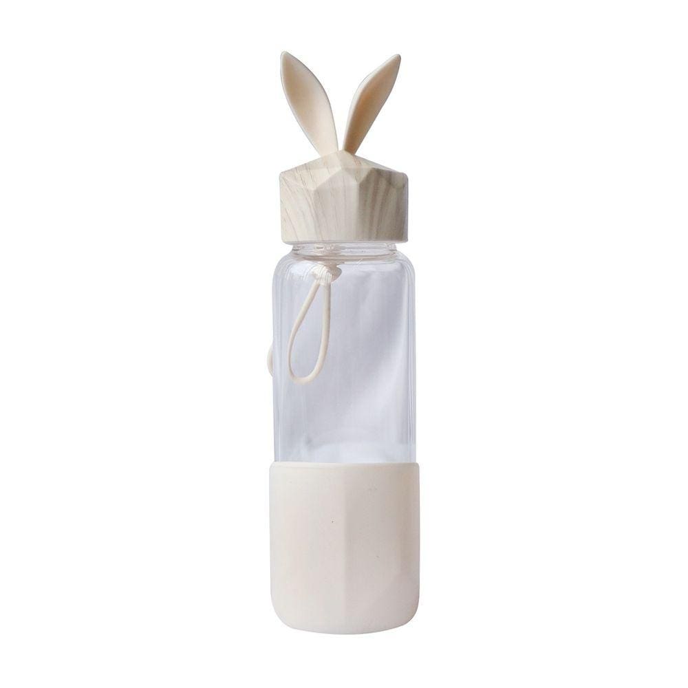 Garrafa Vidro Rabbit Bottle Capa Silicone e Tampa Plástica
