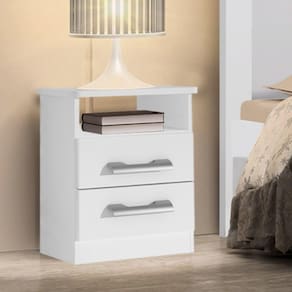Mesa de Cabeceira 2 Gavetas Florença Branco