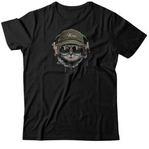 Camiseta algodão pets & natureza - Musical Cat