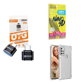 Kit Usb Para Tipo C + Capinha Motorola G10 + Película 9D
