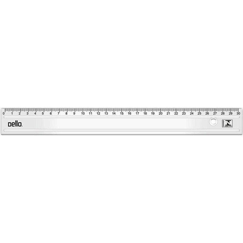 Régua Injetada em Poliestireno 30cm - Pacote 10 Und.