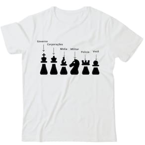 Camiseta algodão games - Jogo Xadrez (analogia)