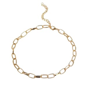 Colar Dourado Corrente Fina Entrelaçada