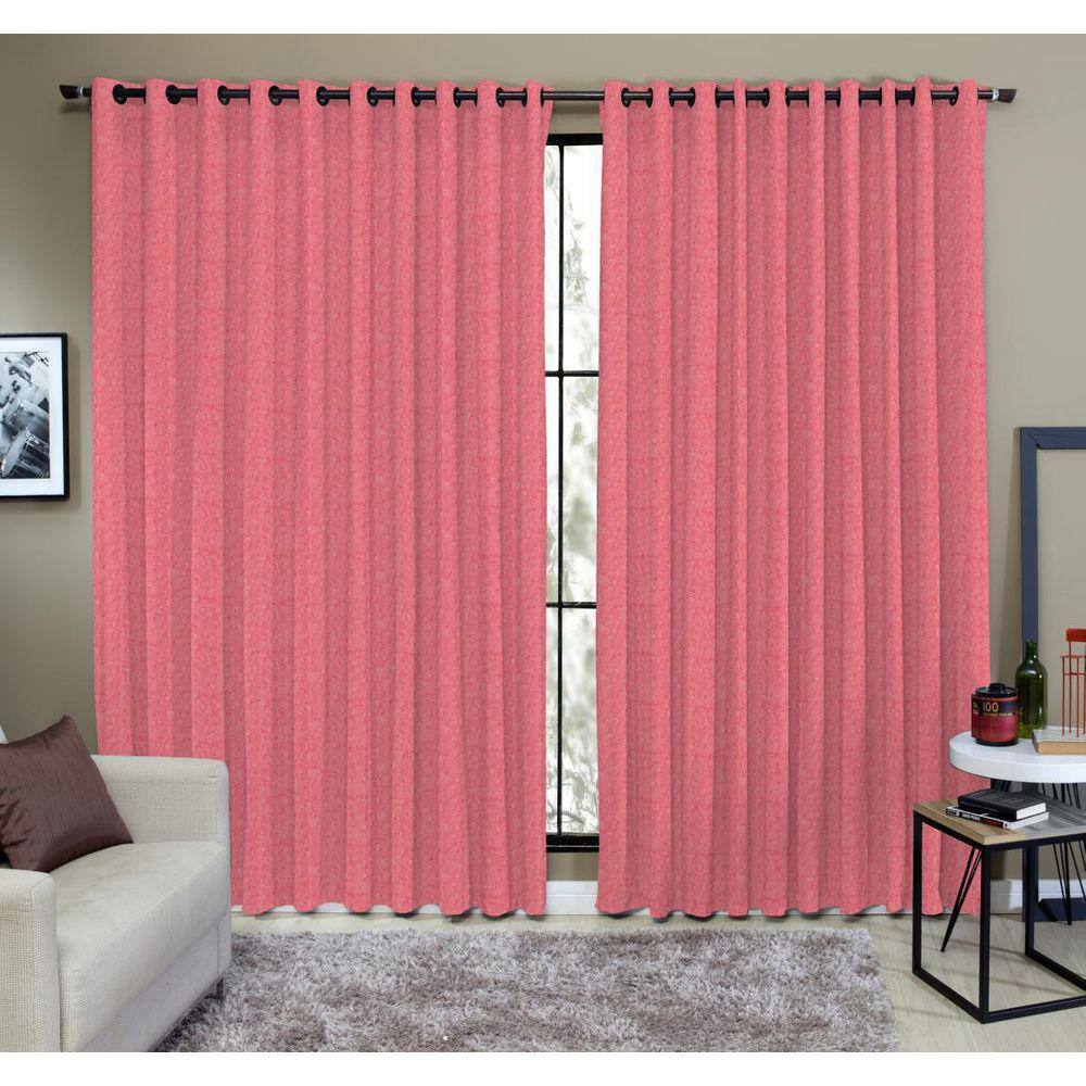 Cortina Tecido Rustico 4,00M X 2,60M Semi Blackout Vermelha