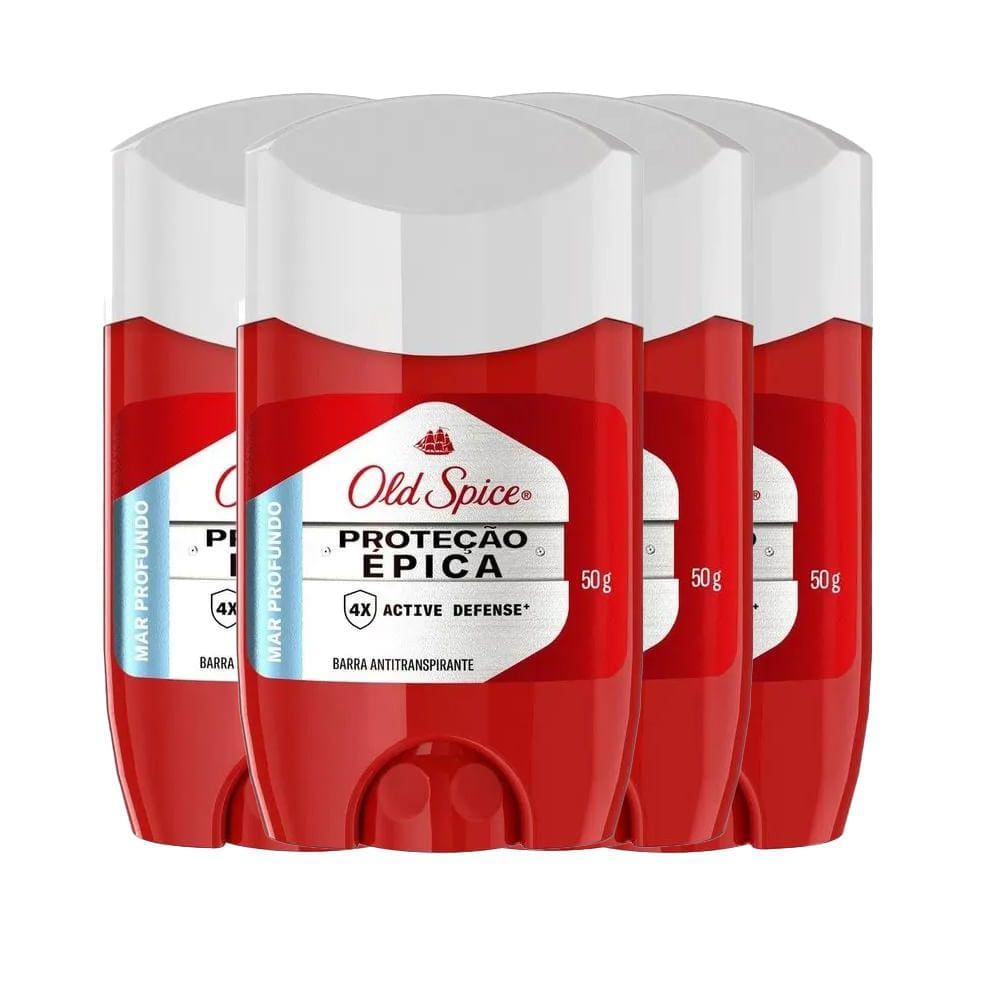 Kit Desodorante Stick Old Spice Mar Profundo 50g - 4 Unidades