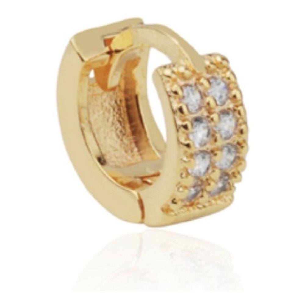 Piercing Brinco Argola Dourado Pedra Zirconia Cartilagem 6Mm