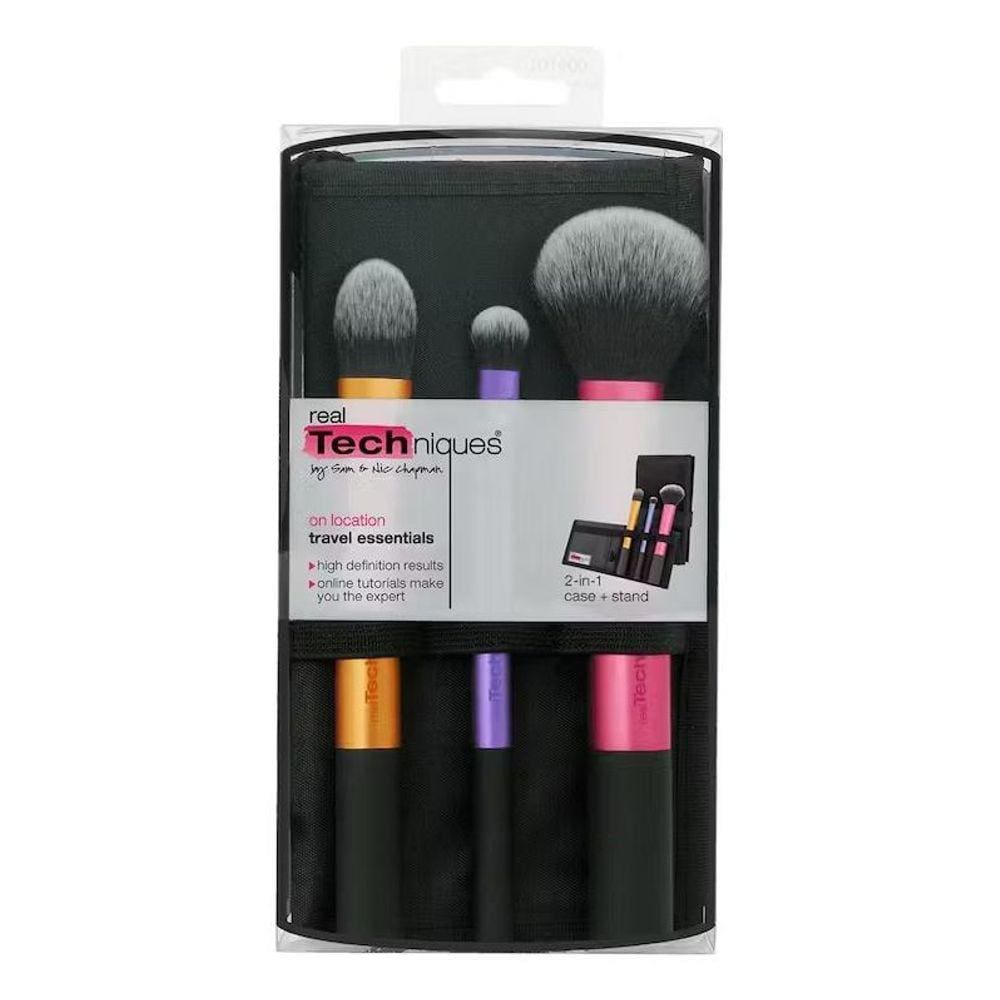 Kit Real Techniques Travel Essentials 3 Pincéis + Case Stand
